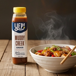 Yep! Muddy Creek Oriental Sauce bottle â€“ soy-based teriyaki-style sauce made in Spartanburg SC by Blue Moon Specialty Foods â€“ South Carolina Certified product â€“ available at Piedmont Farm & Garden