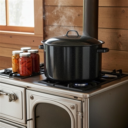 Graniteware 21.5 quart porcelain enamel steel water bath canner by CINSA USA
