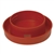 Red plastic screw-on quail waterer base #730 with narrow water channel for small birds