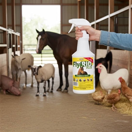 Dervet Fly-RIDÂ® Plus Spray - Multi-Purpose Insect Control for Animals and Premises, 32 oz.