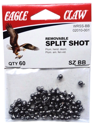 Eagle Claw 02010-007 Größe 2 Herausnehmbarer Split Shot 7CT