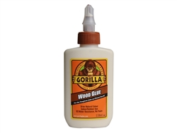 Close-up of Gorilla Wood Glue 4oz. bottle.