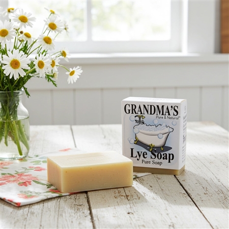 Grandma's Old Fashion Lye Soap 6.6 oz bar, natural multi-purpose soap for skin and laundry