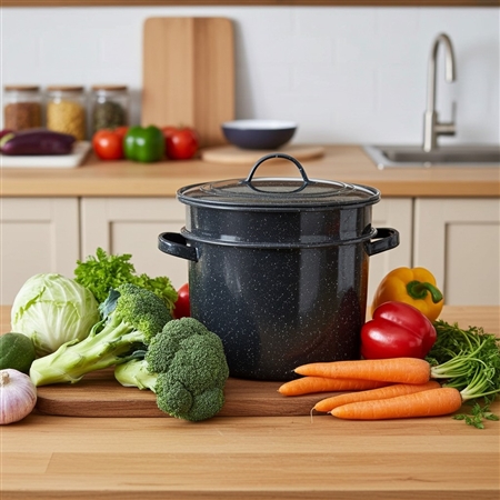 Graniteware 6140 7.5 quart porcelain enamel steel blancher by CINSA USA