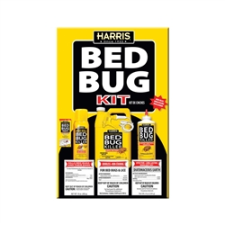 Harris Large Bed Bug Kit with spray, aerosol, diatomaceous earth, and traps for complete bed bug treatment.