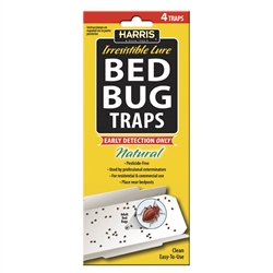 Harris Bed Bug Traps package showing non-toxic indoor pest monitoring traps