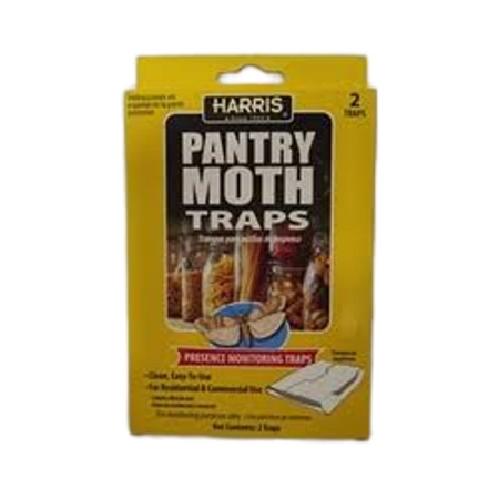 Harris Pantry Moth Traps 2 Pack - Pesticide-free, non-toxic traps with effective lure to attract and capture pantry moths. Includes 3 traps and 3 foil packs with lure for easy, clean moth control.