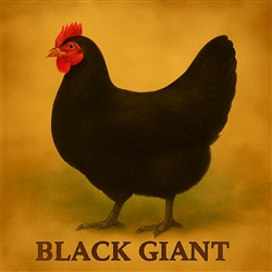 A  Black Giant Chickens beautiful, solid black feathers with an eye-catching emerald green sheen