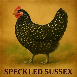Speckled Sussex chickens brown egg layers mahogany plumage Spartanburg SC