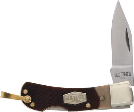 Old Timer 1OT small lock back folding pocket knife sawcut handle