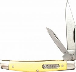 Old Timer 33OTY Middleman Jack Folding Pocket Knife with yellow handle and stainless steel blades