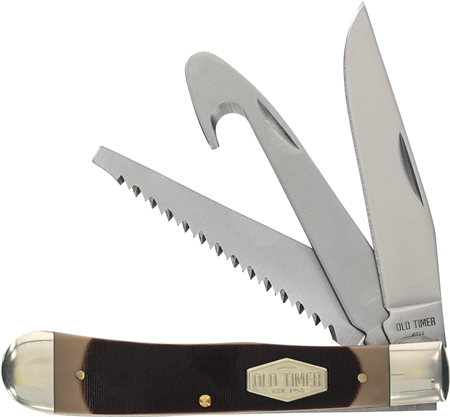 Old Timer 69OT Premium Trapper folding pocket knife sawcut handle