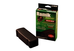 Ramik Mouser Disposable Bait Station 2 pack packaging with per-baited rodent control unit