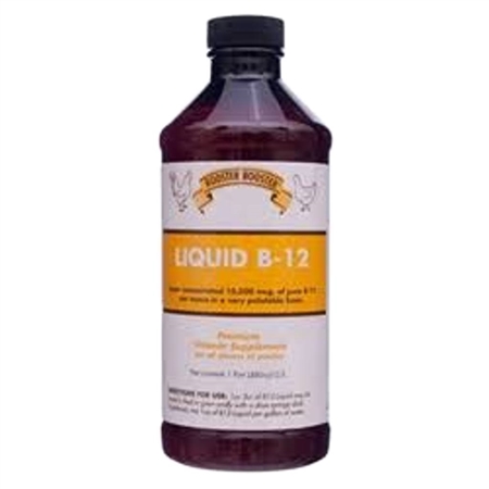 Rooster Booster Liquid B-12 16 oz – Super Concentrated Vitamin B-12 Supplement for Poultry and Show Birds