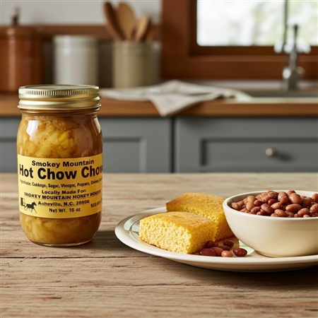 Smokey Mountain Honey House Hot Chow Chow 16 oz jar spicy Southern relish