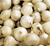 White Ebenezer Sets or Bulbs (1/4 lb. Long Day) Close-up of White Ebenezer onion sets or bulbs, showcasing smooth white skins and compact size, ready for planting in a home garden.